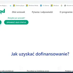 Strona "Mój Prąd" - tu złożysz wniosek o dofinansowanie do fotowoltaiki. Kliknij "Złóż wniosek" lub sprawdź status.