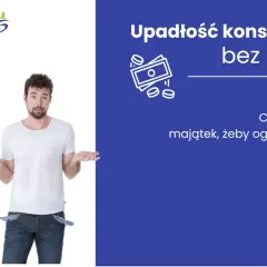 Upadłość konsumencka bez majątku: czy potrzebujesz majątku, by ogłosić upadłość? Mężczyzna pokazuje puste kieszenie.