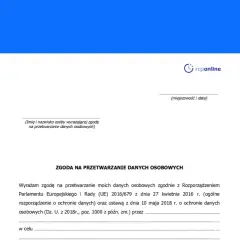 Formularz zgody na przetwarzanie danych osobowych. Podpisujesz dokument, który reguluje Twoje dane.