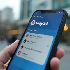 Dłoń trzyma smartfon z aplikacją Play24, gdzie można sprawdzić fakturę w Play.