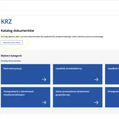Katalog dokumentów KRZ. Szukasz miejsca, gdzie złożyć wniosek o upadłość konsumencką? Kliknij "Wyszukaj wzór pisma" lub wybierz kategorię "Upadłość konsumenta".