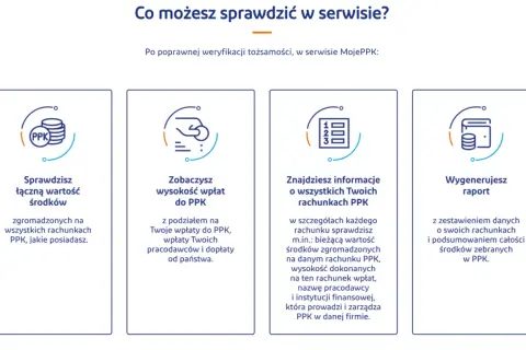 Dowiedz się, ppk co to: sprawdź wartość środków, zobacz wpłaty, znajdź informacje o rachunkach i wygeneruj raport w serwisie MojePPK.