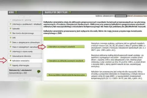 Przykłady przeliczenia emerytury kapitałowej na emeryturę powszechną. Kalkulator ZUS pozwala porównać różne scenariusze.