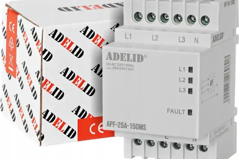 Urządzenie Adelid APF-25A-150MS i opakowanie z logo Adelid.
