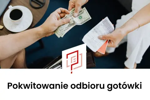 Pokwitowanie odbioru gotówki. Dwie ręce przekazują sobie banknoty i paragony.