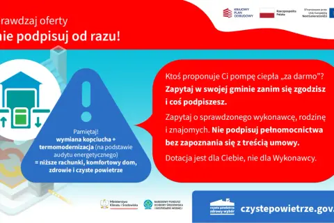 Dofinansowanie na czyste powietrze: wymiana kopciucha, termomodernizacja, pompa ciepła. Sprawdź oferty, nie podpisuj od razu.