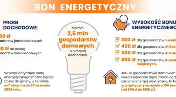 Bon energetyczny: progi dochodowe, wysokość dopłat i gdzie złożyć wniosek o dofinansowanie do prądu. Wnioski od 1 sierpnia do 30 września 2024.