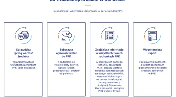Dowiedz się, ppk co to: sprawdź wartość środków, zobacz wpłaty, znajdź informacje o rachunkach i wygeneruj raport w serwisie MojePPK.