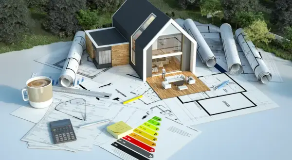 Projekt domu z planami, kalkulatorem i etykietą energetyczną. Sprawdź, na co można dostać dofinansowanie przy budowie nowego domu.