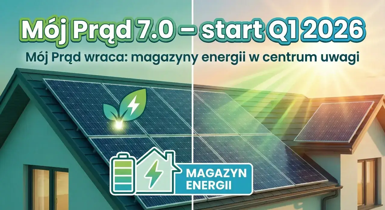 Mój Prąd 7.0 start Q1 2026. Dowiedz się, ile dofinansowania do fotowoltaiki możesz uzyskać na magazyny energii.