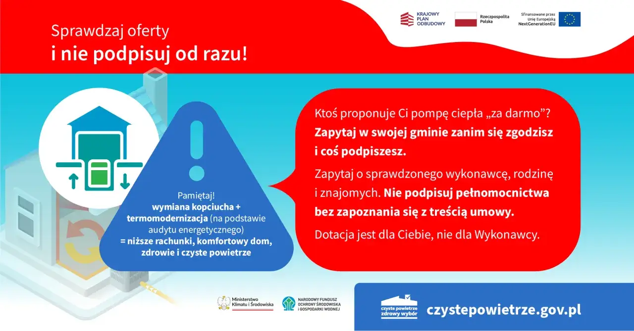Dofinansowanie na czyste powietrze: wymiana kopciucha, termomodernizacja, pompa ciepła. Sprawdź oferty, nie podpisuj od razu!