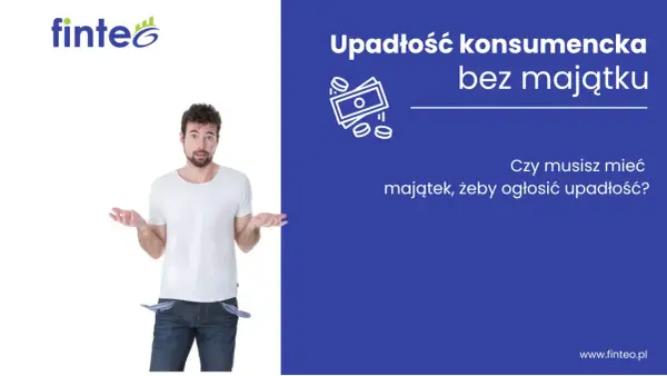 Upadłość konsumencka bez majątku: czy potrzebujesz majątku, by ogłosić upadłość? Mężczyzna pokazuje puste kieszenie.