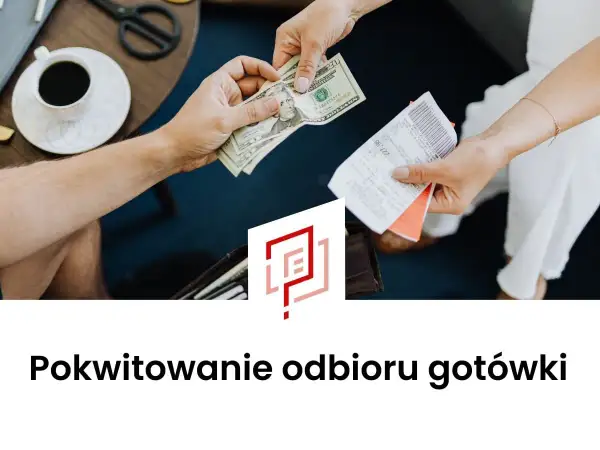 Pokwitowanie odbioru gotówki. Dwie ręce przekazują sobie banknoty i paragony.
